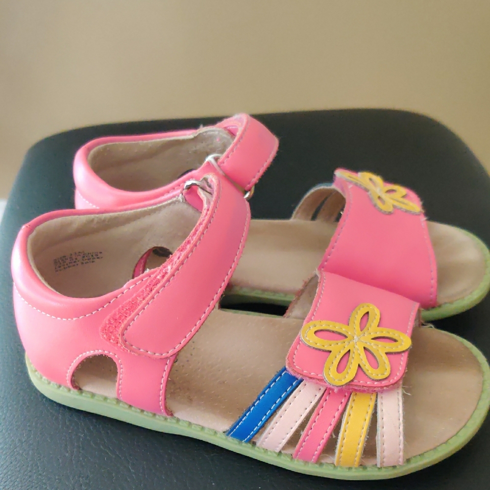 Livie & Luca Pink Sandals with Yellow Flower Accents - Picture 3 of 6
